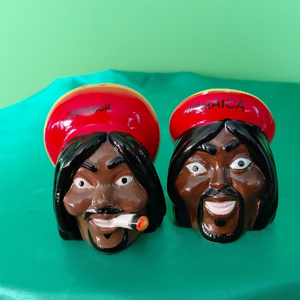 Jamaica Themed Salt & Pepper Shakers.